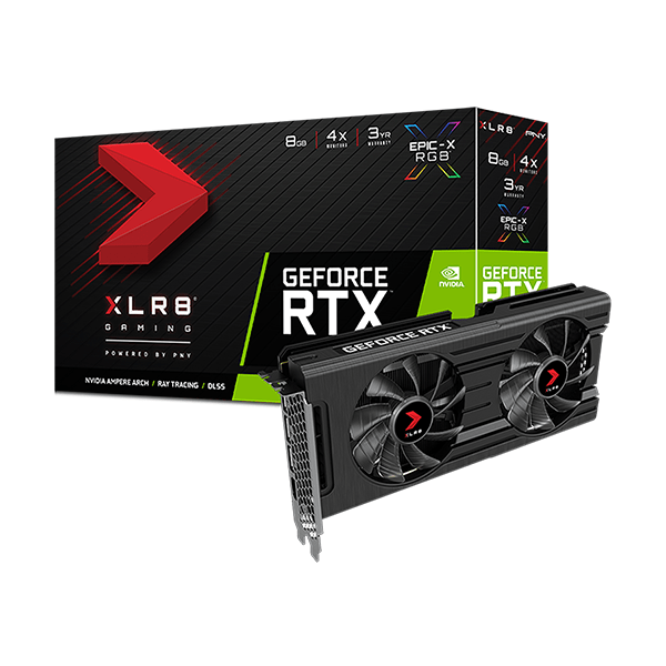 PNY Carte Graphique RTX 3050 8GB XLR8 Gaming REVEL EPIC-X RGB Dual Fan Edition NVIDIA GeForce RTX 3050 8 Go GDDR6