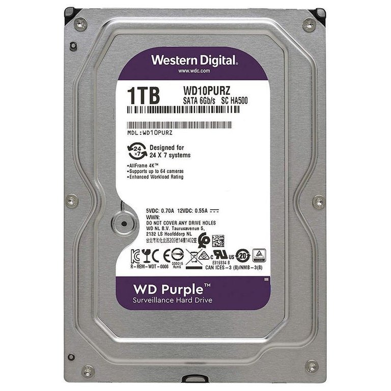 Western Digital Disque Dur (HDD) 3.5 1 To Purple