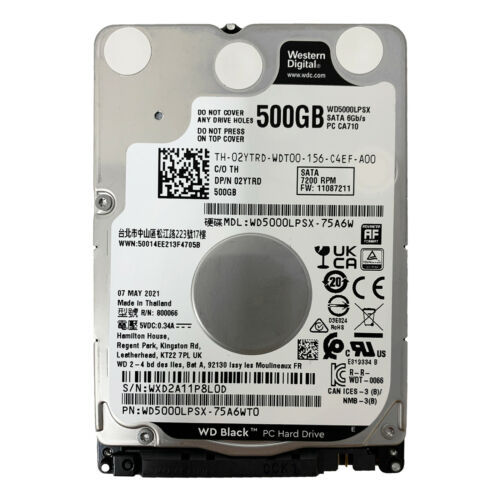 Western Digital WD Black Disque Dur (HDD) 2.5&quot; 500 Go Série ATA III