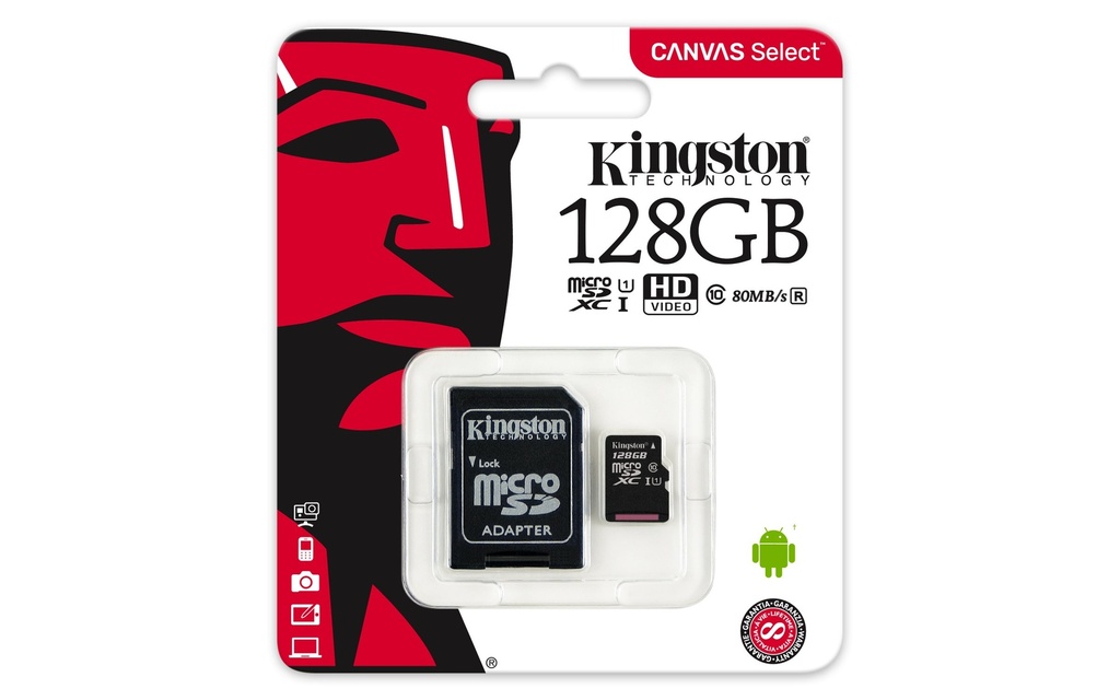 KingSton Carte Memoire CANAVAS SELECT Plus 128Gb SDCS2/128GB