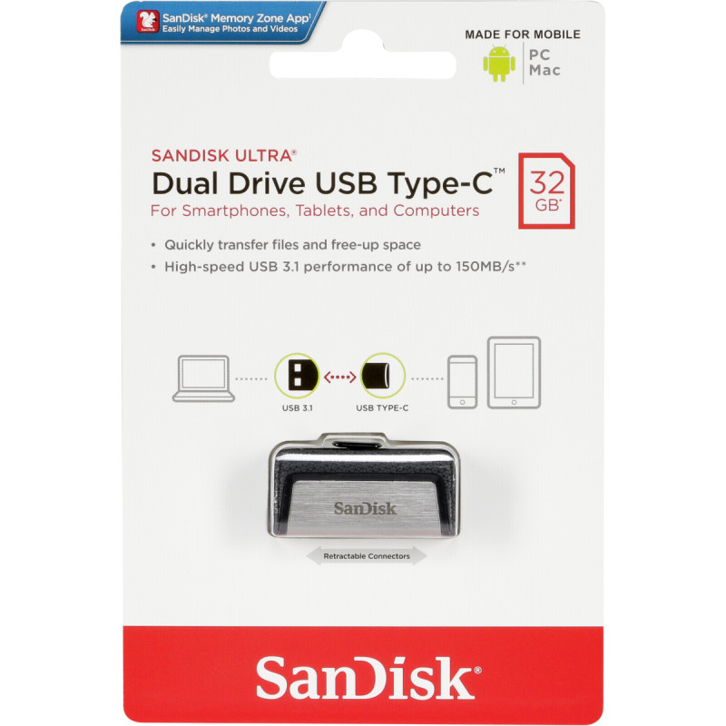 Sandisk Ultra Dual Drive USB Type-C 32GB (OTG PC-MAC)