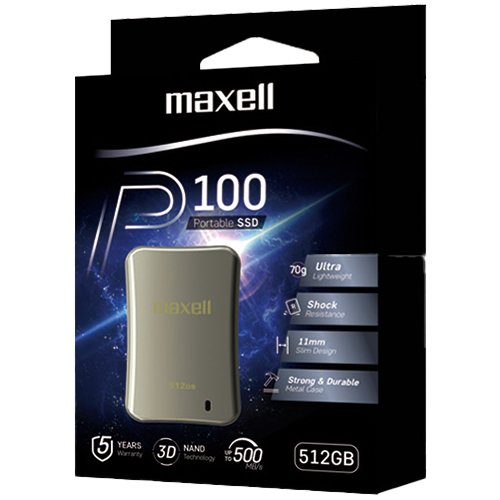 Maxell Disque Dur Externe Portable (SSD) 512GB (P100)
