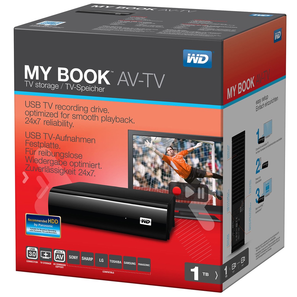 Western Digital 1To My Book AV-TV disque dur externe 1 To Noir