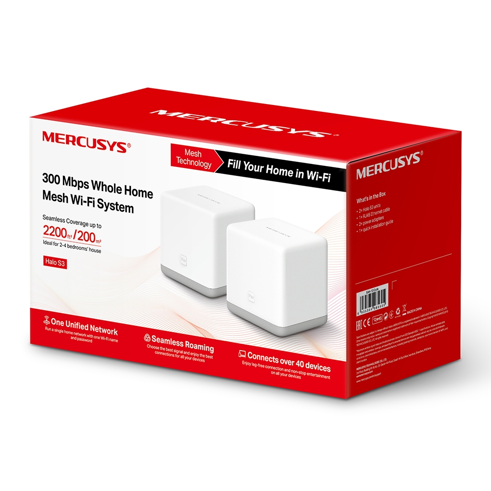 Mercusys Mesh Wi-Fi System HaloS3 (2-pack)