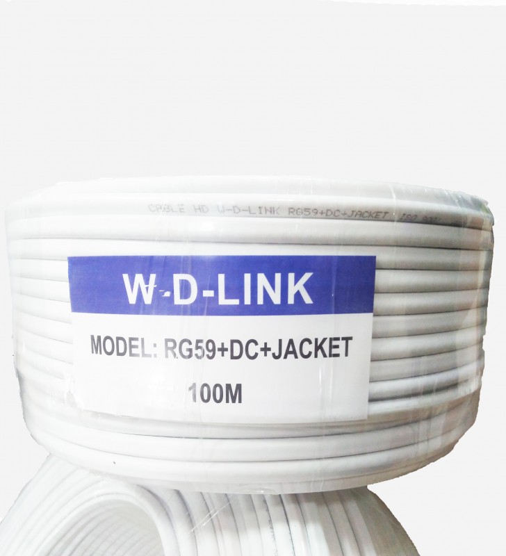 W-D-Link Bobine 100m Cable Coaxial+Jacket Rg59+Jacket