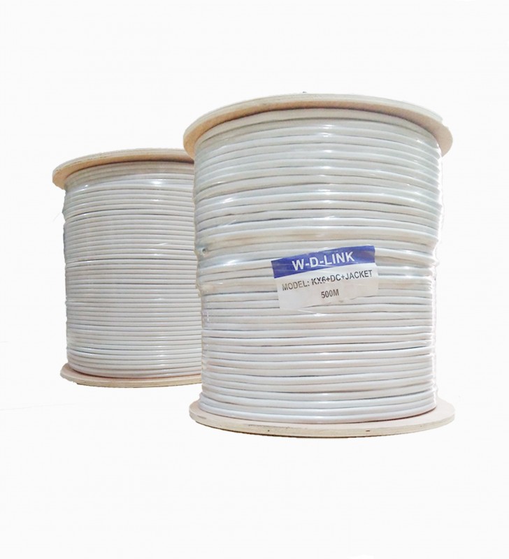 W-D-Link Bobine 500m Cable Coaxial+Jacket Rg59+Jacket