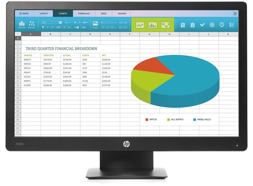 HP ProDisplay P203 50,8 cm (20&quot;) 1600 x 900 pixels HD+ LED Noir (Reconditionné)