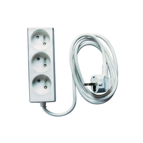 Ingelec Bloc multiprises 3x2P+T 3 m Blanc (1536/3)