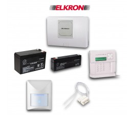 Elkron KIT Alarme MP500GSM (Central+ Clavier + 2 Détecteurs de mouvements + Contacteur + Batterie)