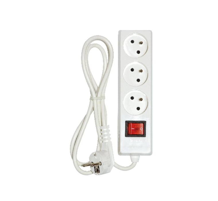 Ingelec Bloc multiprise 3x2P+T 1,5m (1713/1) Blanc