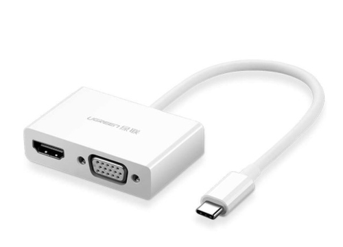 Ugreen Adaptateur Type C To HDMI + VGA 0,15 m Blanc
