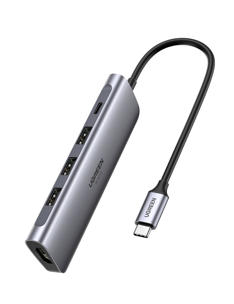 UGREEN Adaptateur Type C To 3Ports Usb + HDMI + Type C (Space Gray)