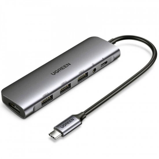 UGREEN Adaptateur Type C To 3Ports Usb + rj45 + 3.5MM AUDIO + Type C