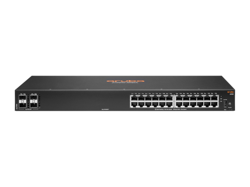 HPE Aruba Switch 6100 24G Class4 PoE 4SFP+ Swch 24