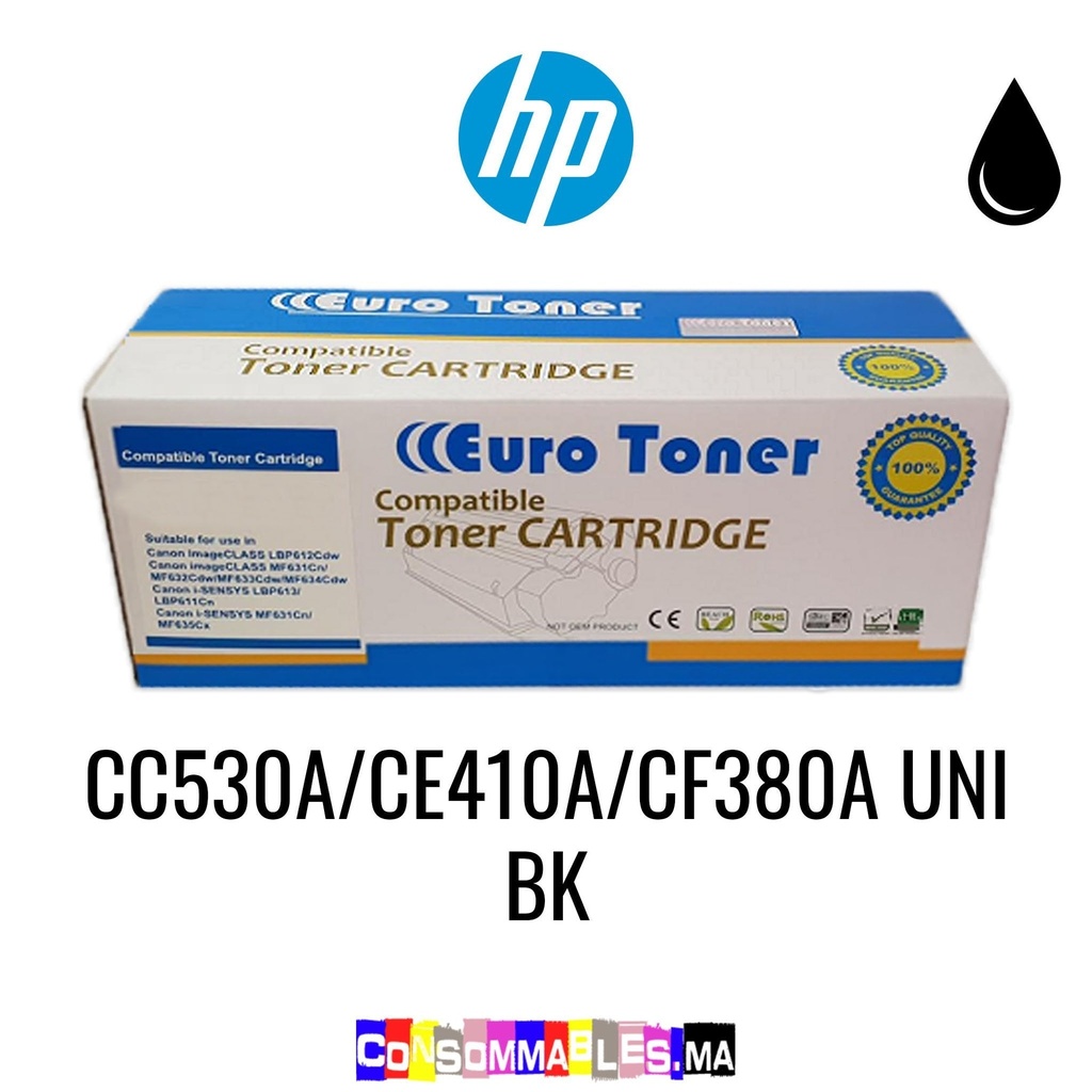 Euro Toner CC530A/CE410A/CF380A Compatible Hp