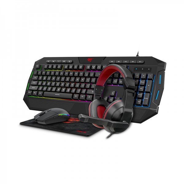 Havit Pack Gaming Clavier, Souris, Casque, Tapis Kb902Cm