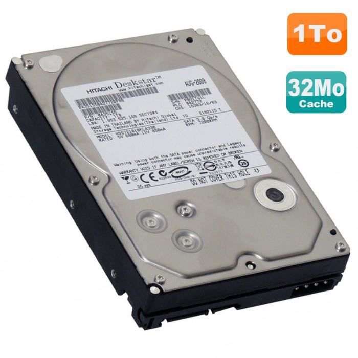 Disque Dur (HDD) 3.5&quot; 1 To Sans Garantie (Reconditionné)