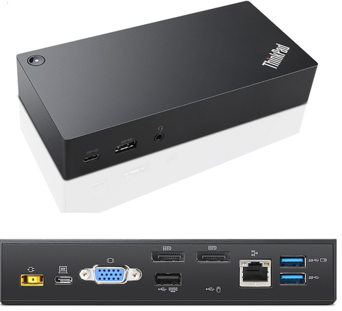 Lenovo 03X7194 station d'accueil Avec fil USB 3.2 Gen 1 (3.1 Gen 1) Type-C Noir (Reconditionné)