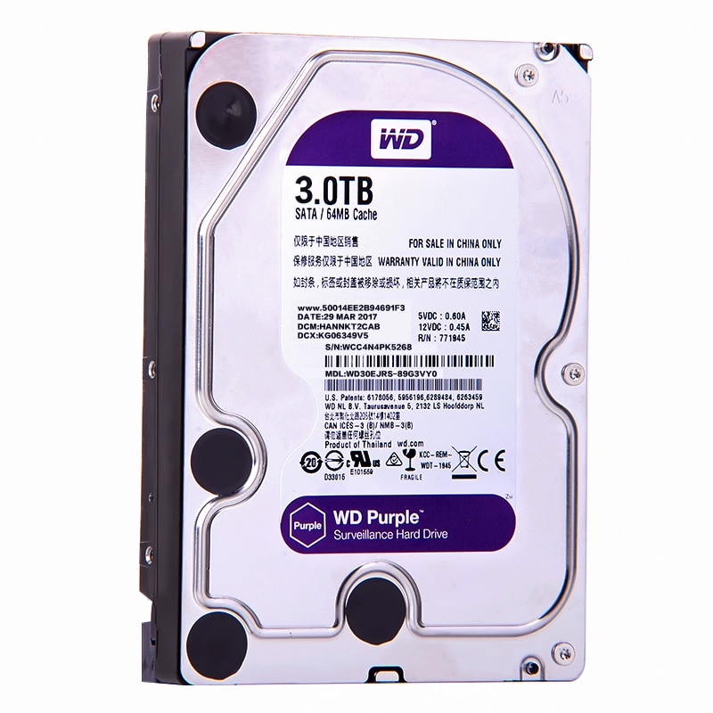 Western Digital Disque Dur (HDD) 3.5&quot; 3 To Purple