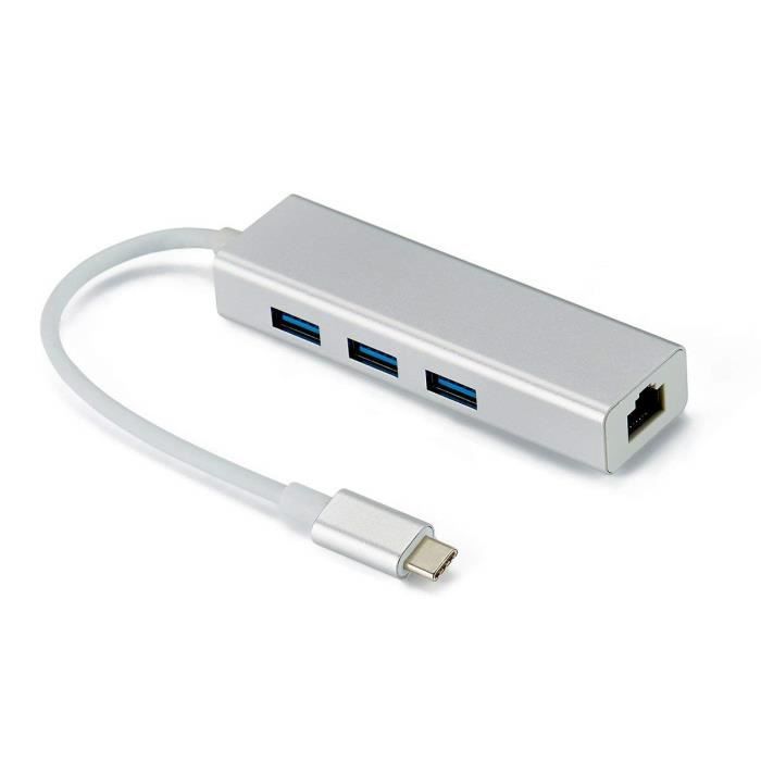 Adaptateur Type C To 3Ports Usb rj45